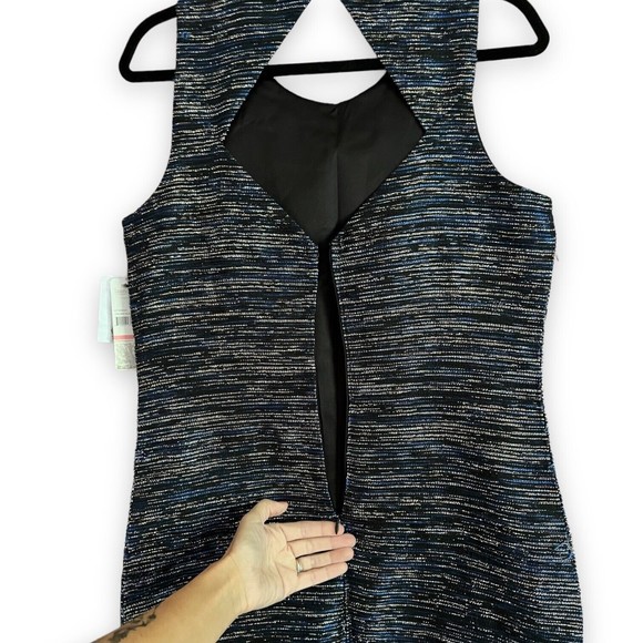 Laundry by Shelli Segal Dress 10 Midnight Blue Sparkly Rhinestone NWT Defects - Picture 5 of 12